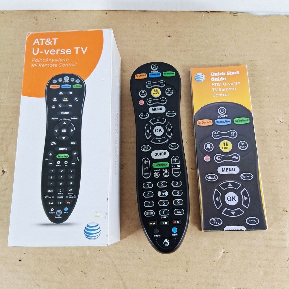 Replacement AT&T U-Verse S30-S1A Remote Control Backlit Black Nice Condition